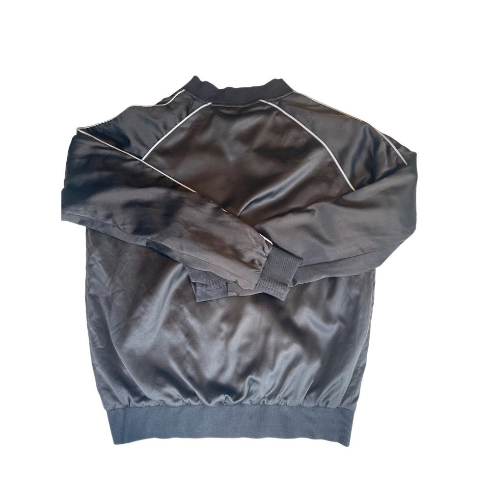 Y&R "Reckless Girls" Women's Black Embroidered Satin Bomber Jacket Black Sz S - Picture 2 of 7